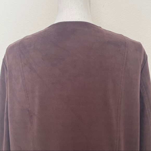 INC International Concepts Brown Faux Suede Jacket - Picture 5 of 10